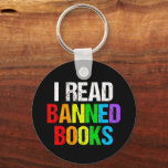 I Read Banned Books Rainbow Key Ring<br><div class="desc">I read banned books. A cool rainbow keychain for people who like reading LGBTQ novels and other things that have been removed from the school library. A cute liberal gift.</div>