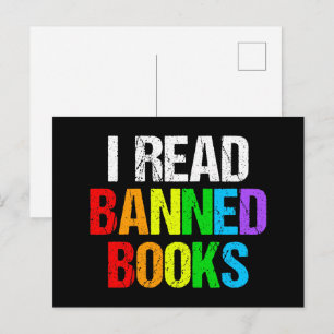 I Read Banned Books Rainbow Postcard
