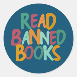 I Read Banned Books Reading Bookworm  Classic Round Sticker