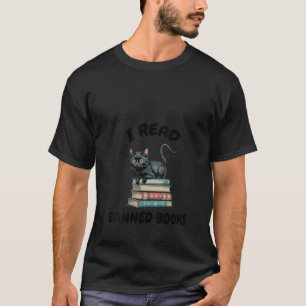 I Read Banned Books Shirt Black Cat Reader Bookwor
