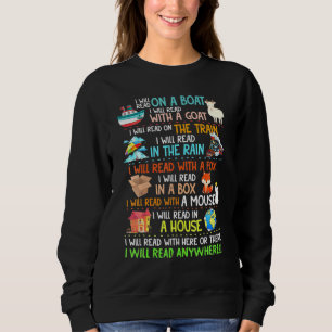 I Read Books On A Boat Bookworm Reading Reader Boa Sweatshirt