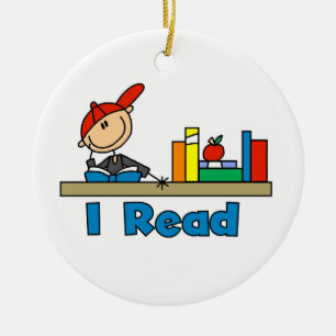 I Read Ceramic Tree Decoration