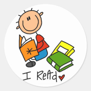 I Read Classic Round Sticker