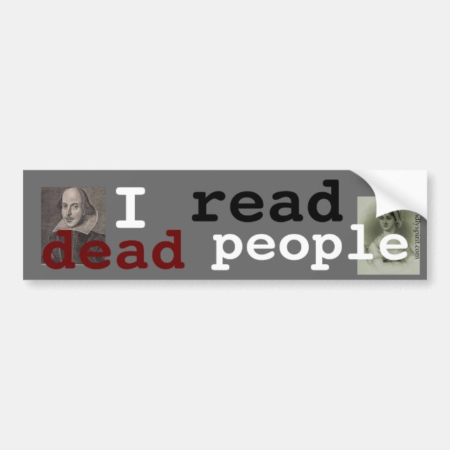 I read dead people bumper sticker (Front)