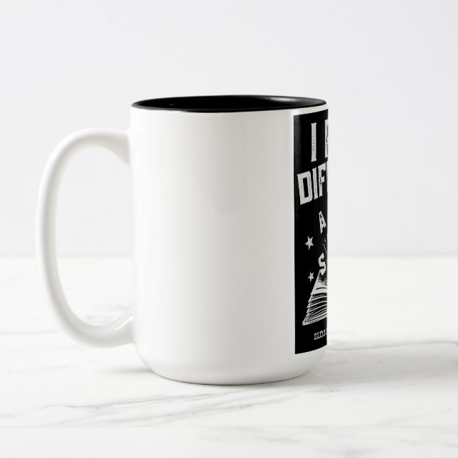 I Read Different—Oddly Wired Dyslexia Pride Black  Two-Tone Coffee Mug (Left)
