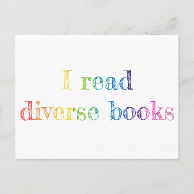 I Read Diverse Books Postcard (Front)