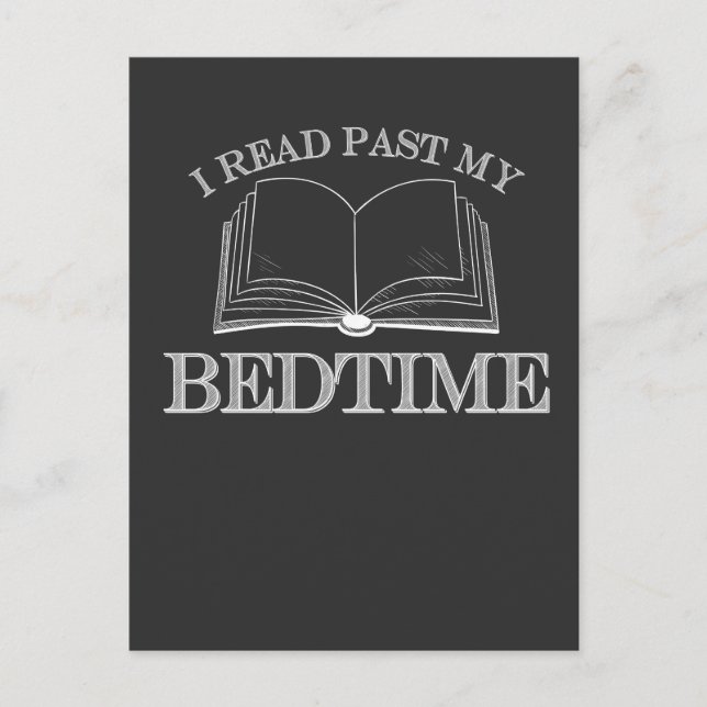 I Read Past My Bedtime Funny Reading Book Lover Postcard (Front)