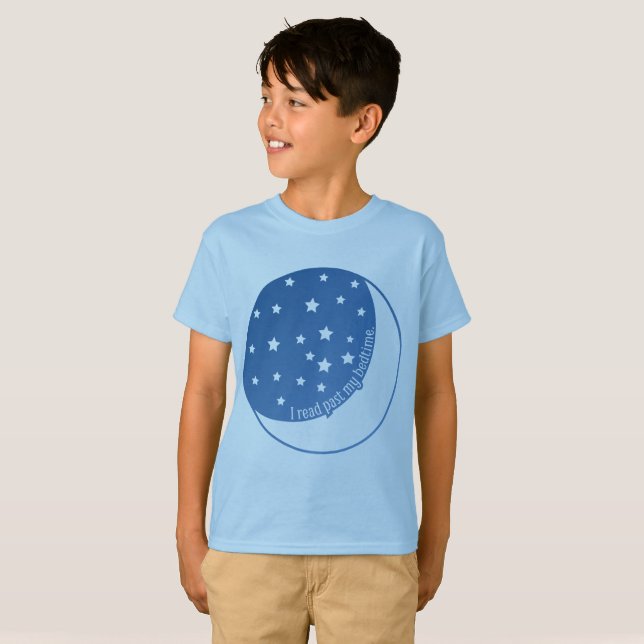 I Read Past My Bedtime Stylised Kids' T-shirt (Front Full)