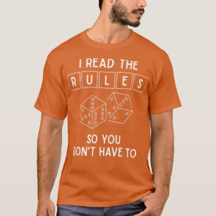 I Read The Rules  Funny Board Game  Boardgame Love T-Shirt