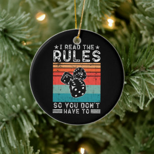 I Read the Rules So You Don't Have to Board Game  Ceramic Tree Decoration