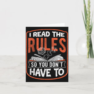 I Read The Rules So You Don't Have To - Game Board Card