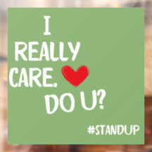 I really care window cling