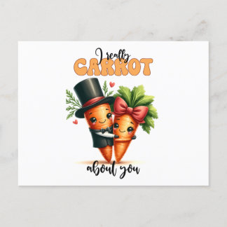 I really carrot about you funny vegii post card