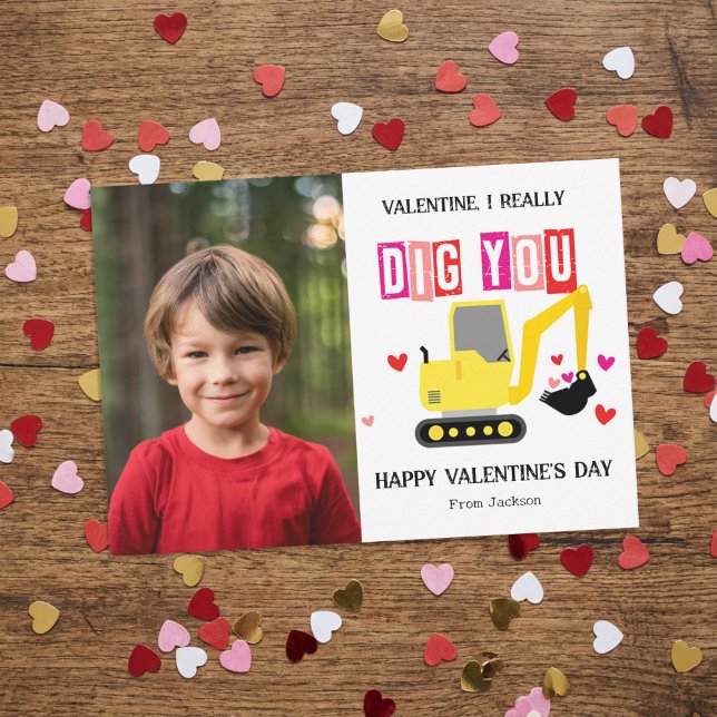 I Really Dig You Classroom Photo Valentine's Day Card (Creator Uploaded)