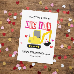 I Really Dig You Classroom Valentine's Day Card