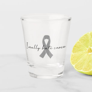 I Really Hate Cancer Any Colour Ribbon Shot Glass