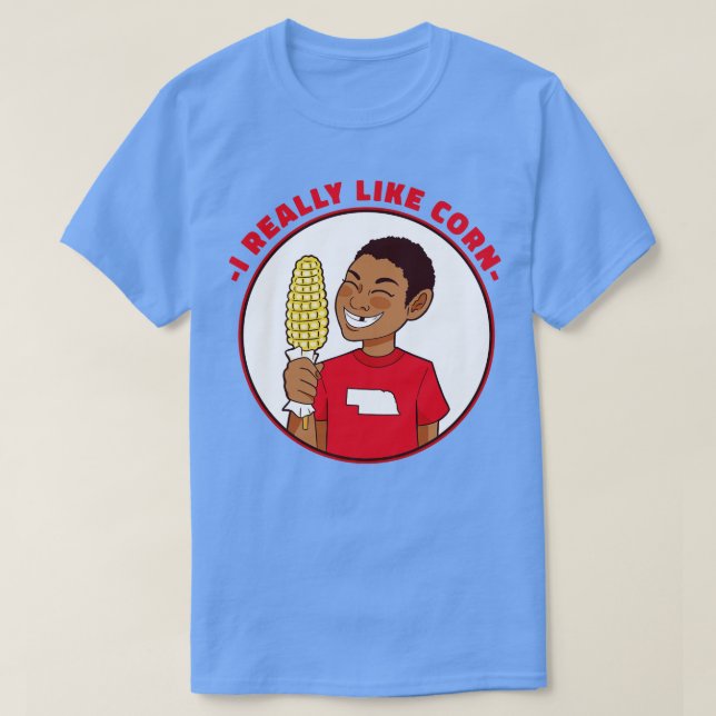 I Really Like Corn Funny Nebraska Corn Kid T-Shirt (Design Front)