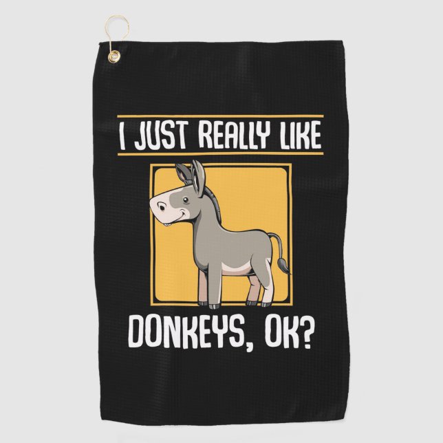 I Really Like Donkeys Golf Towel (Front)