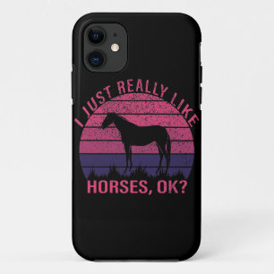 I Really Like Horses in Pink and Deep Purple     Case-Mate iPhone Case