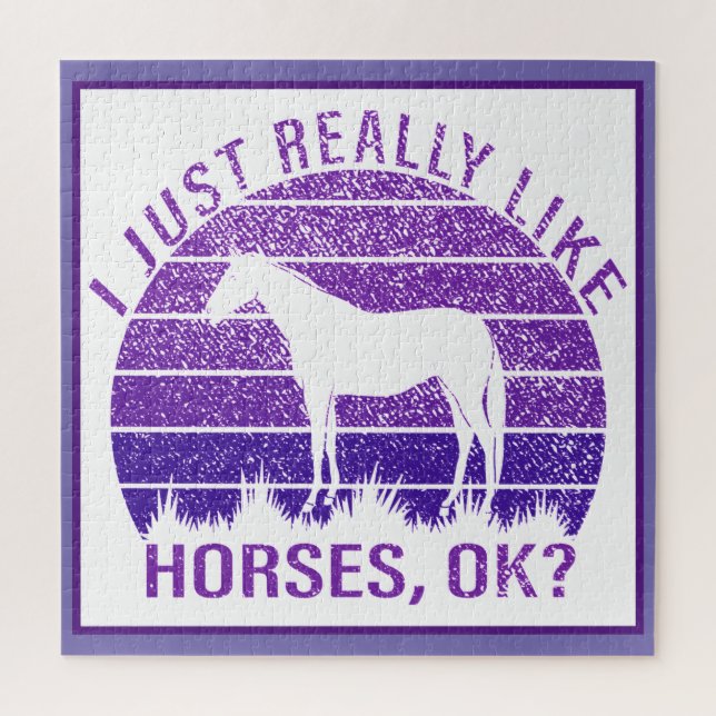 I Really Like Horses in Purple   Jigsaw Puzzle (Vertical)