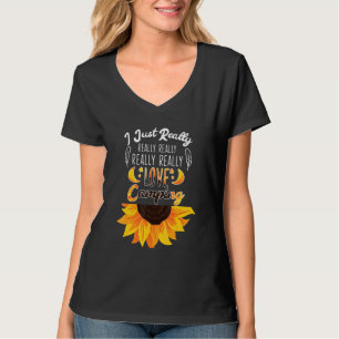I Really Love Camping Sunflower Camper Hiker T-Shirt