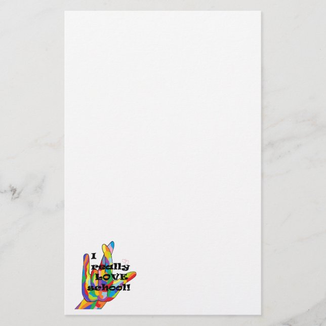 I Really Love SCHOOL Stationery (Front)
