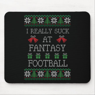 I Really Suck At Fantasy Footll Funny Ugly Christm Mouse Pad