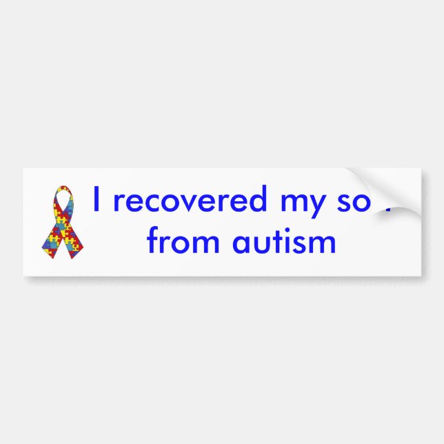 I recovered my son from autism bumper sticker (Front)