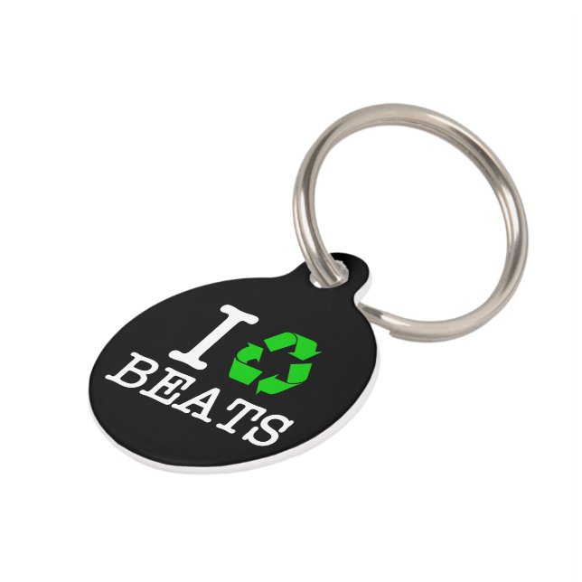 I Recycle Beats Pet Tag (Side)