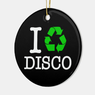 I Recycle Disco Ceramic Tree Decoration