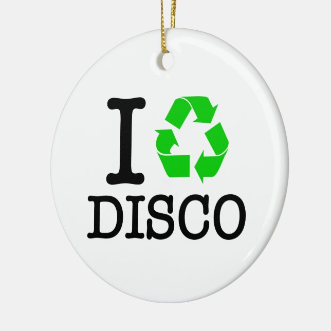 I Recycle Disco Ceramic Tree Decoration (Left)