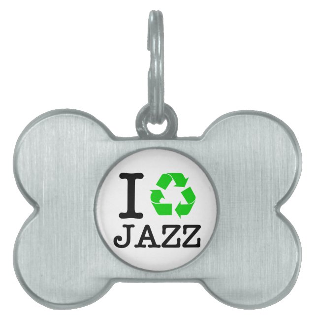 I Recycle Jazz Pet Name Tag (Front)