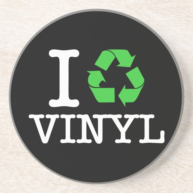 I Recycle Vinyl Coaster (Front)