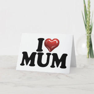 I red glossy heart MUM mother's day mum birthday Card