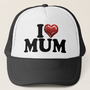 I red glossy heart MUM mother's day mum birthday Trucker Hat