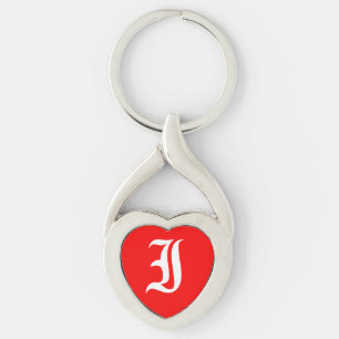"I" Red Heart Keychain