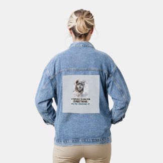 I Refuse to Ask for Directions funny husky quote Denim Jacket
