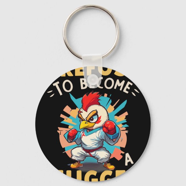 I Refuse To Become A Nugget Chicken Humour  Key Ring (Front)