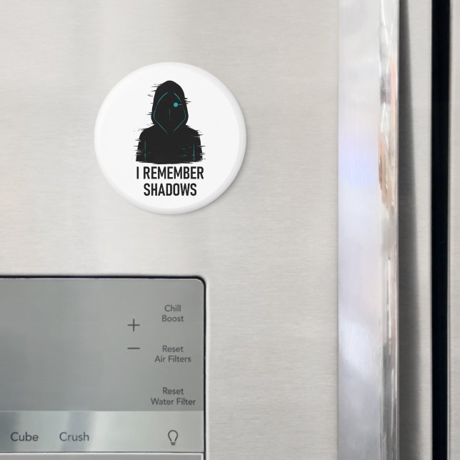 I Remember Shadows - Glitched Hooded Figure Design Magnet (In Situ (Fridge))