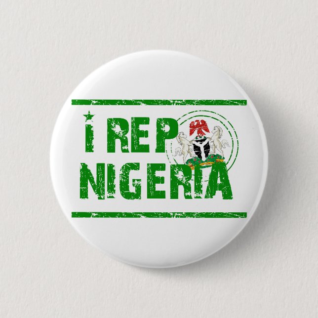 I rep Nigeria 6 Cm Round Badge (Front)