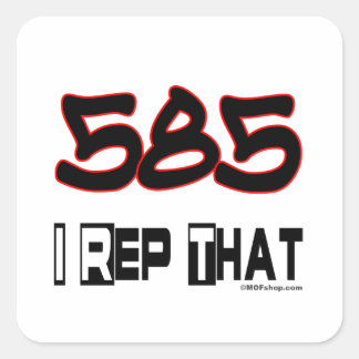 I Rep That 585 Area Code Square Sticker