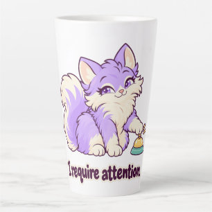I Require Attention Cute Lilac Cat Latte Mug