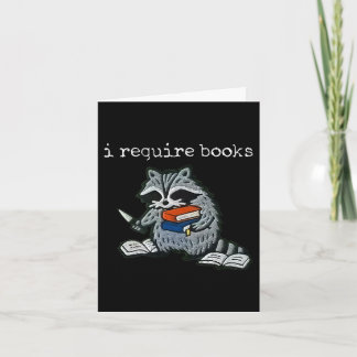 I require books racoon funny reading book humour  card