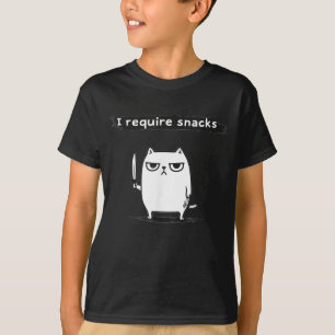 I Require Snacks Angry Cat Funny Meme T-Shirt
