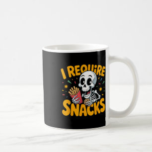 I Require Snacks Fun Halloween Skeleton Meme Fast Coffee Mug