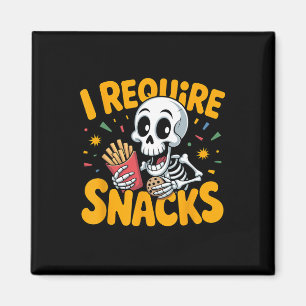I Require Snacks Fun Halloween Skeleton Meme Fast  Magnet