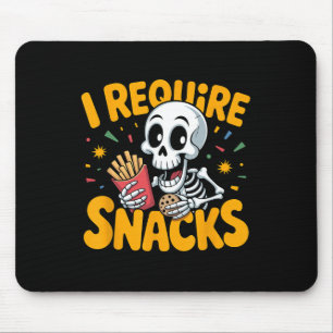 I Require Snacks Fun Halloween Skeleton Meme Fast Mouse Pad
