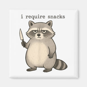 I Require Snacks Funny Mpy Raccoon Trash Meme Snac Magnet