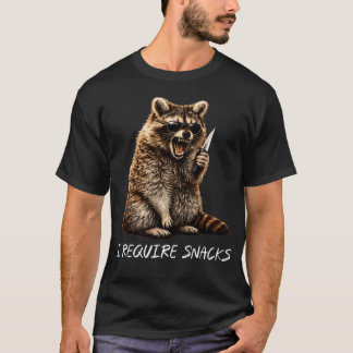 I Require Snacks Racoon Funny Animal T-Shirt