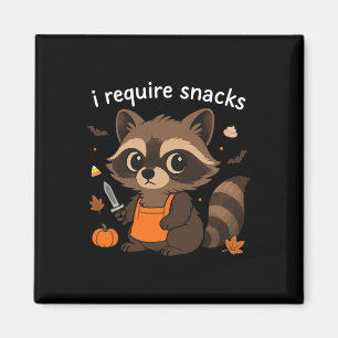 I Require Snacks Racoon Halloween Costumes Funny Magnet